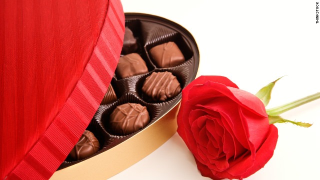 chocolates in heart shaped box